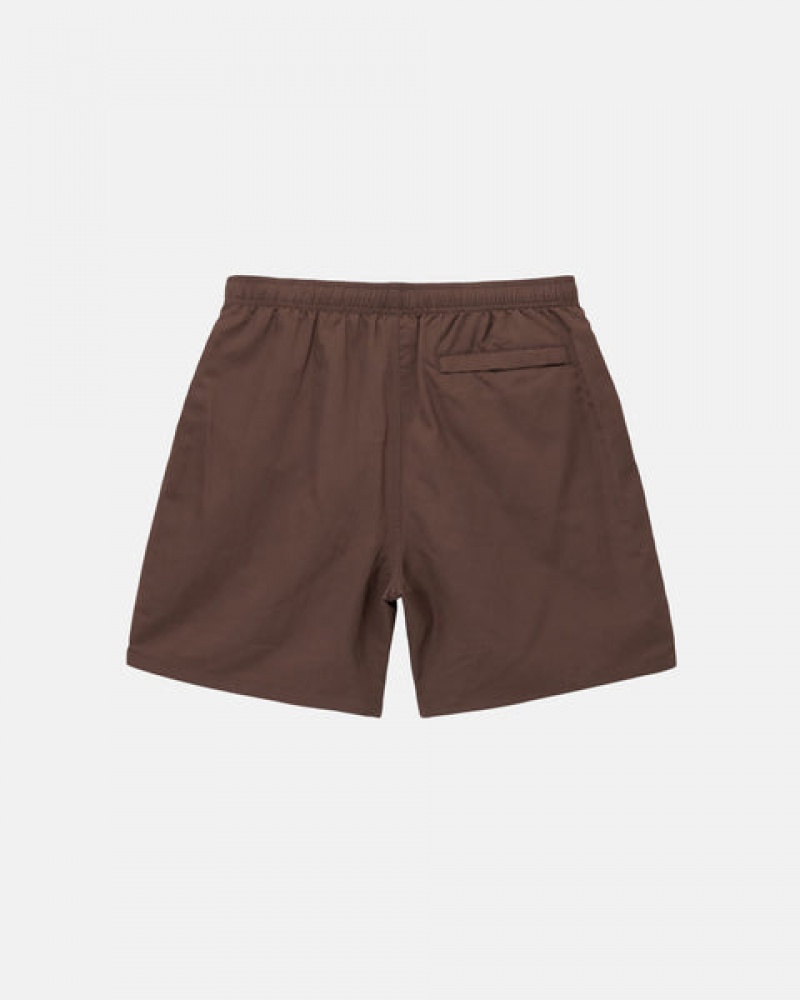 Men Stussy Big Basic Water Short Swimwear Coffee Australia | TKK-2748