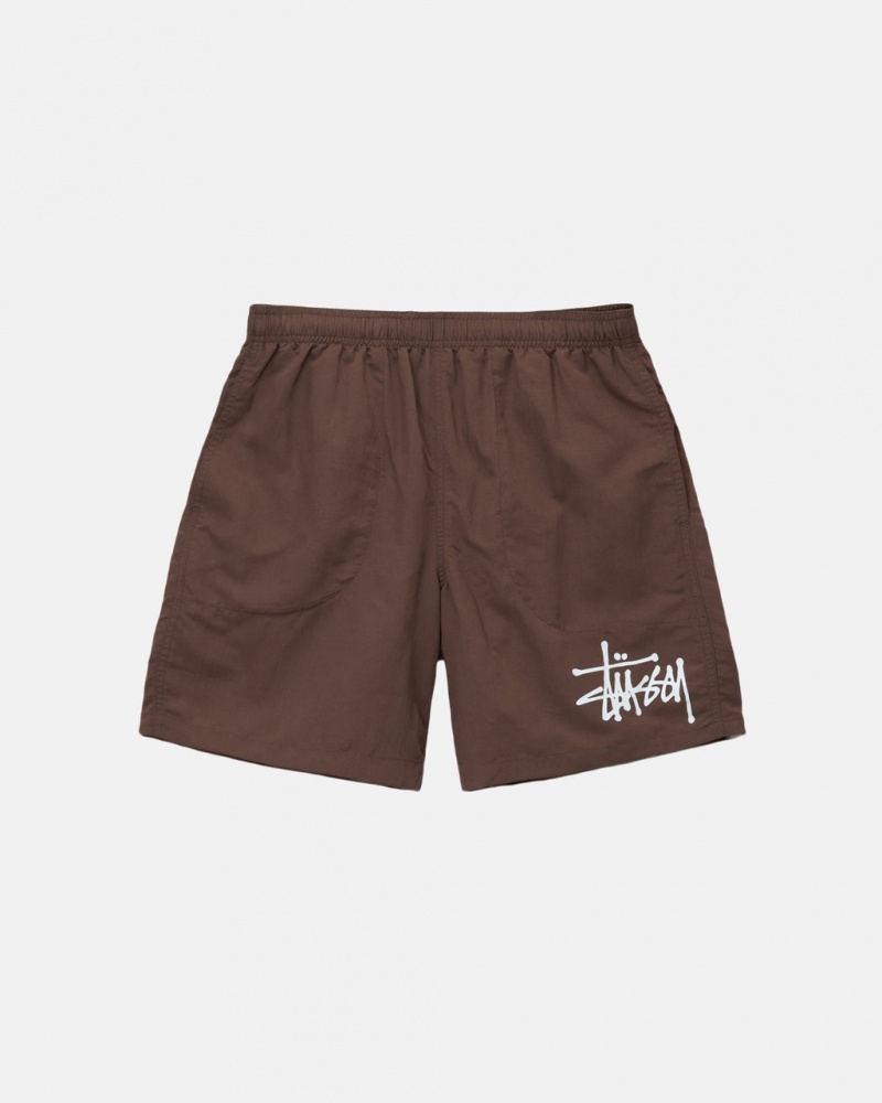 Men Stussy Big Basic Water Short Swimwear Coffee Australia | TKK-2748