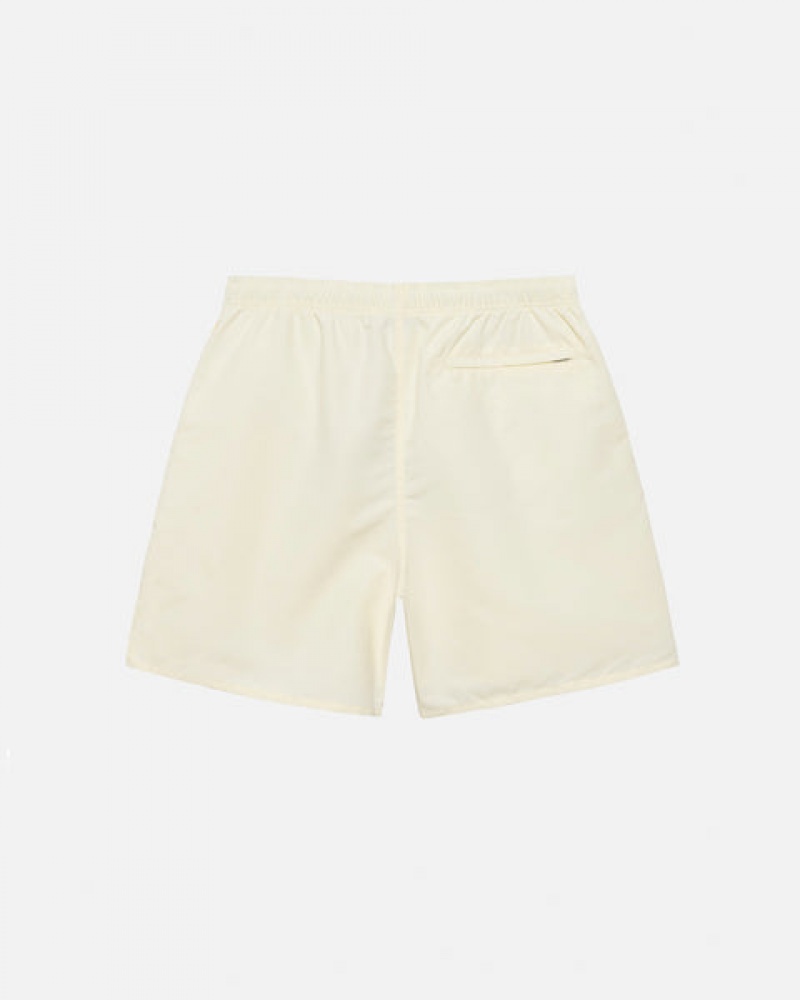 Men Stussy Big Basic Water Short Swimwear Cream Australia | OMY-5743