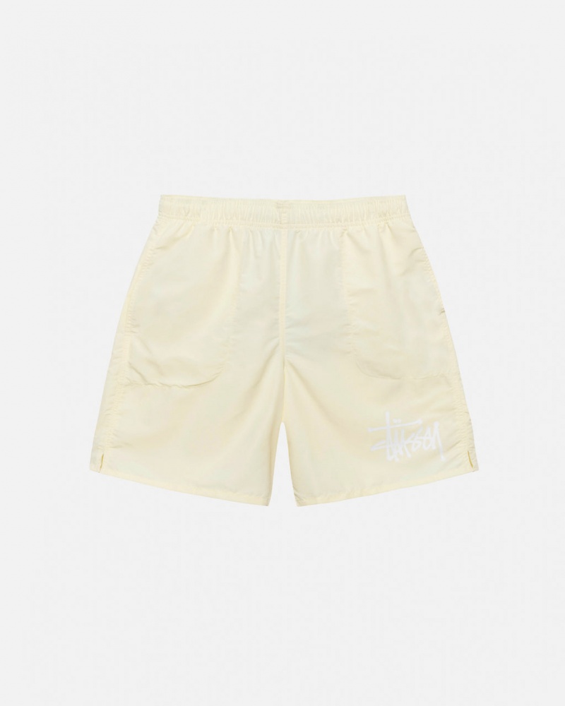 Men Stussy Big Basic Water Short Swimwear Cream Australia | OMY-5743