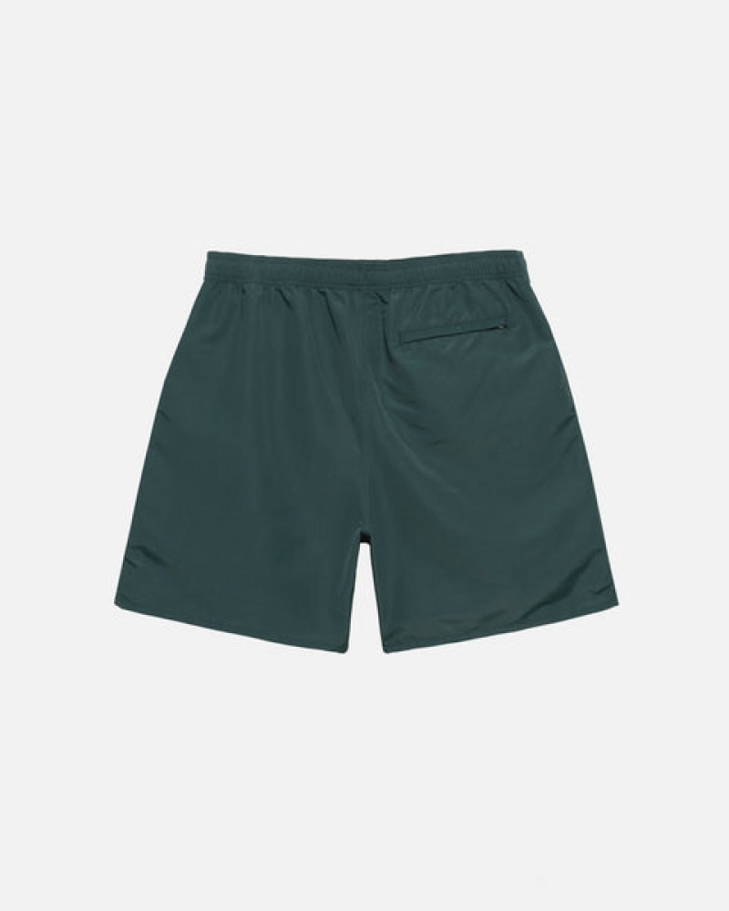 Men Stussy Big Basic Water Short Swimwear Green Australia | DXP-0870