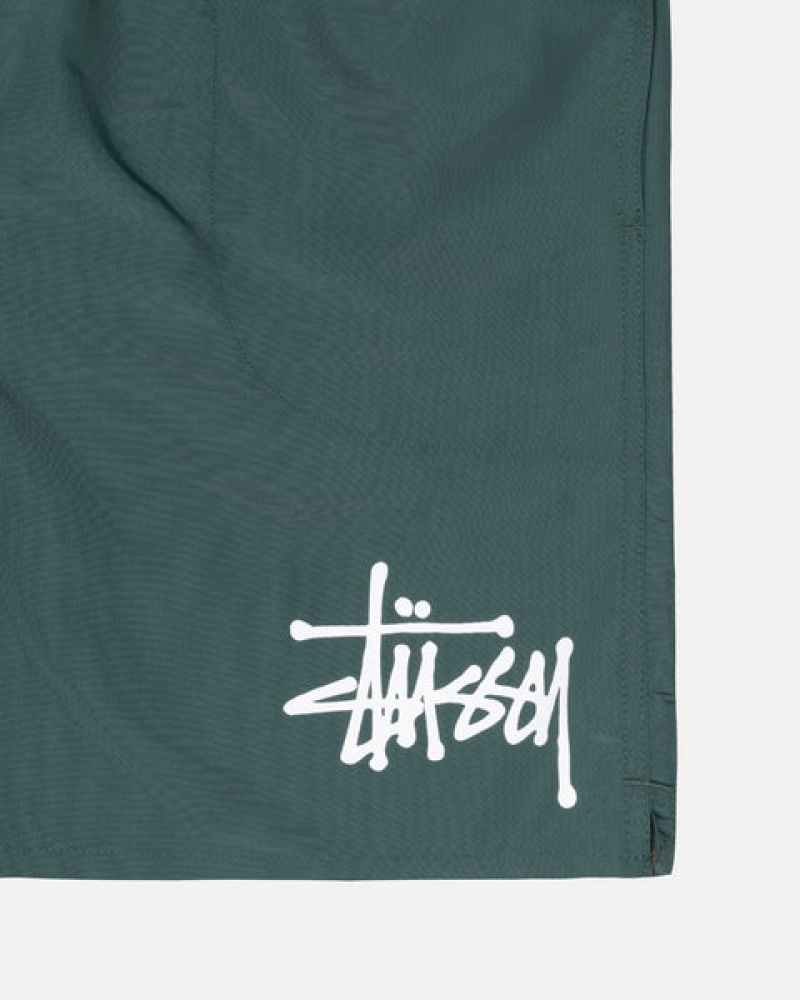 Men Stussy Big Basic Water Short Swimwear Green Australia | DXP-0870