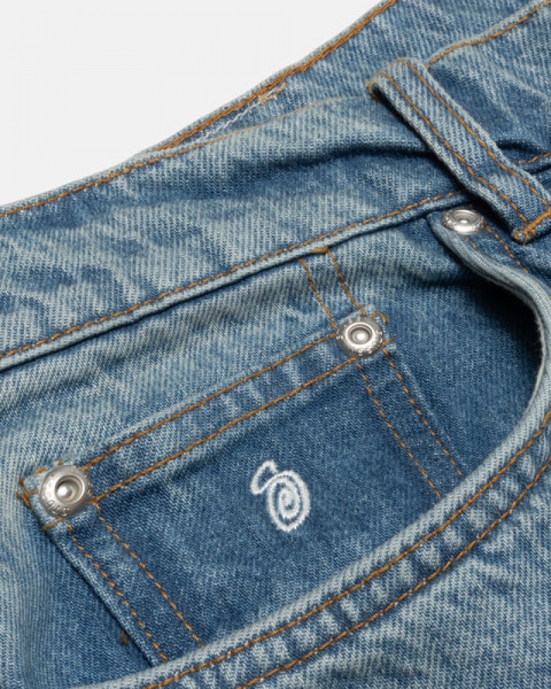 Men Stussy Big Ol' Jean Denim Pants Blue Australia | MAJ-7775