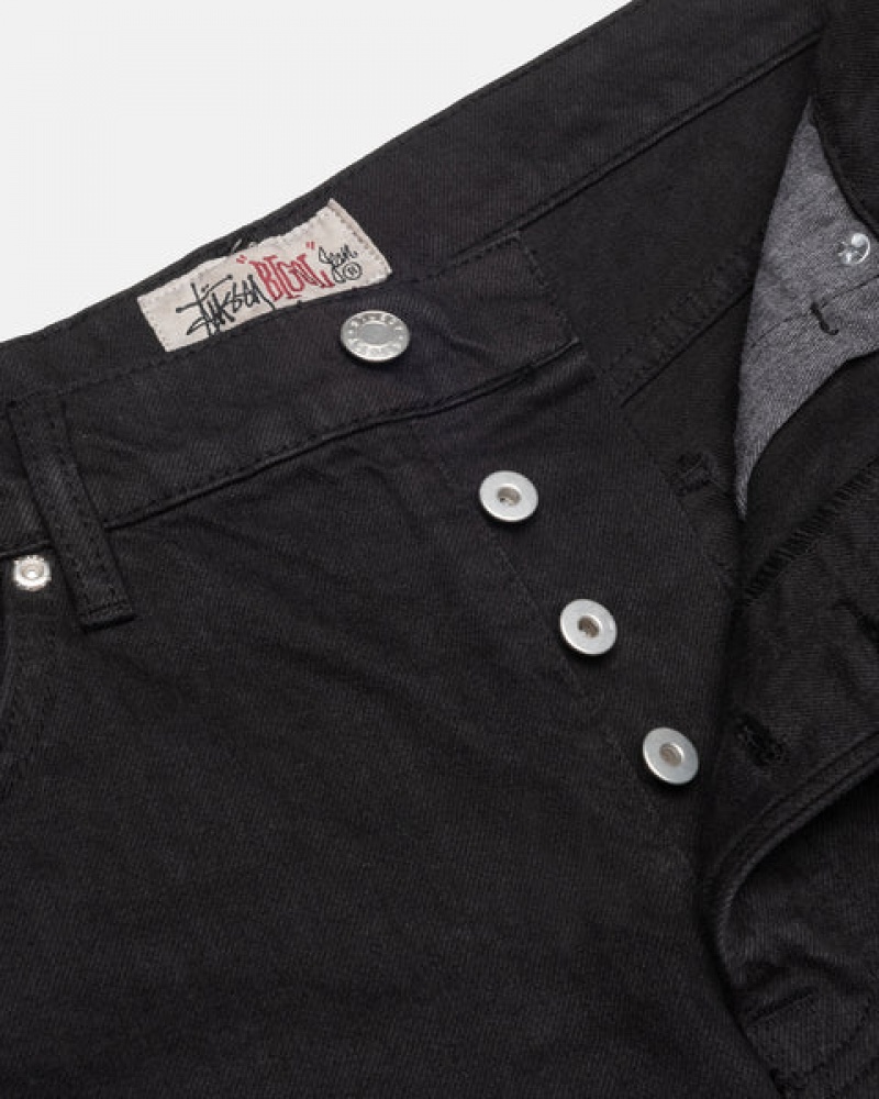 Men Stussy Big Ol' Jean Overdyed Denim Black Australia | JPX-2686