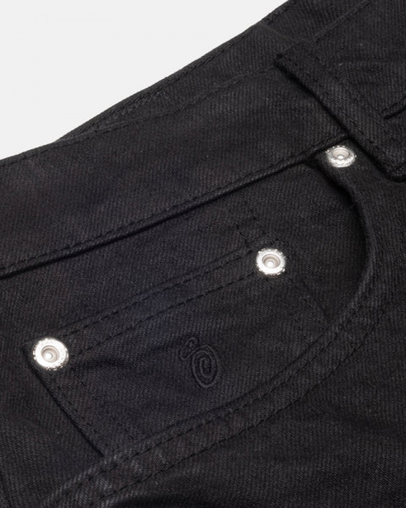 Men Stussy Big Ol' Jean Overdyed Denim Black Australia | JPX-2686