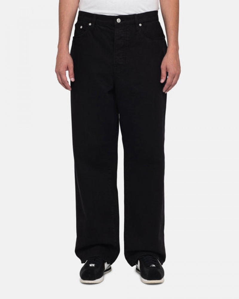 Men Stussy Big Ol' Jean Overdyed Pants Black Australia | EAZ-5469