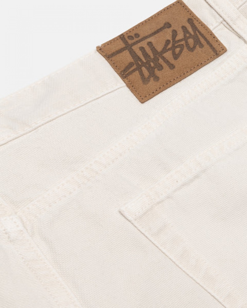 Men Stussy Big Ol' Jean Washed Canvas Denim Beige Australia | FXP-5096