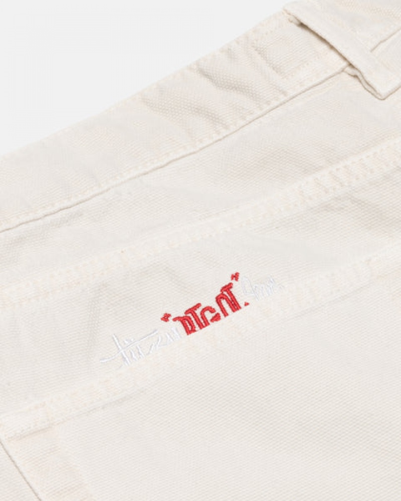 Men Stussy Big Ol' Jean Washed Canvas Denim Beige Australia | FXP-5096