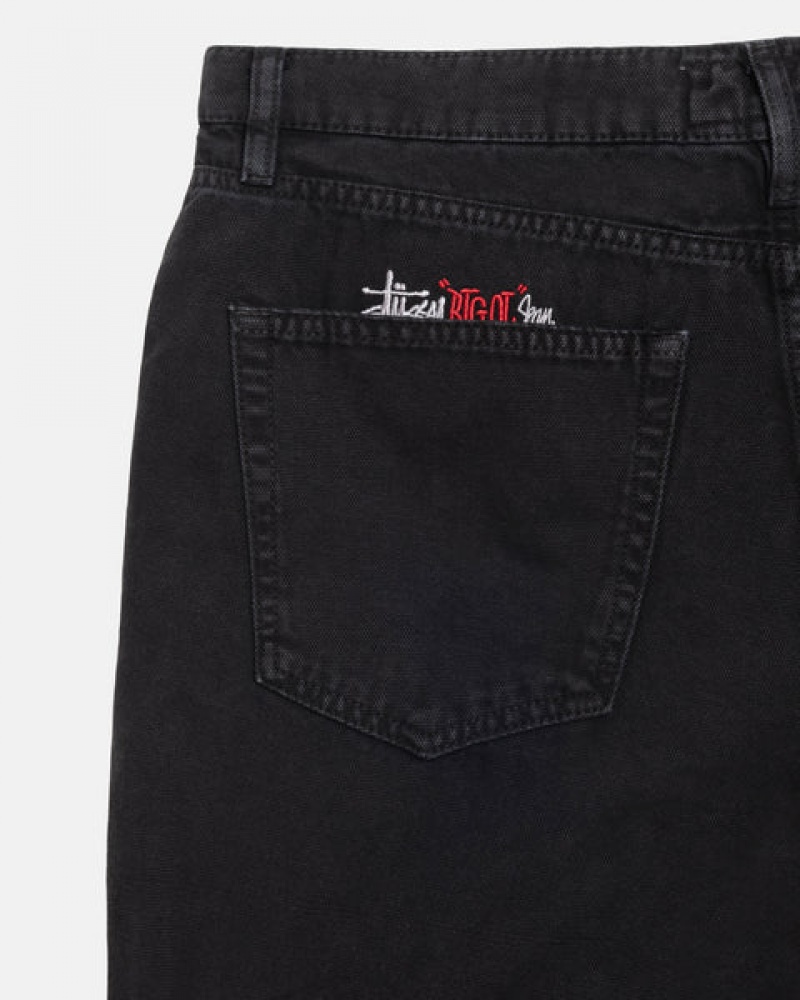 Men Stussy Big Ol' Jean Washed Canvas Denim Black Australia | EZD-4310