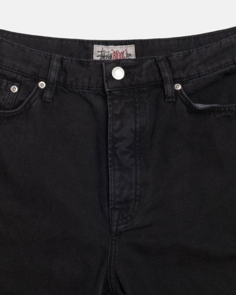 Men Stussy Big Ol' Jean Washed Canvas Denim Black Australia | EZD-4310