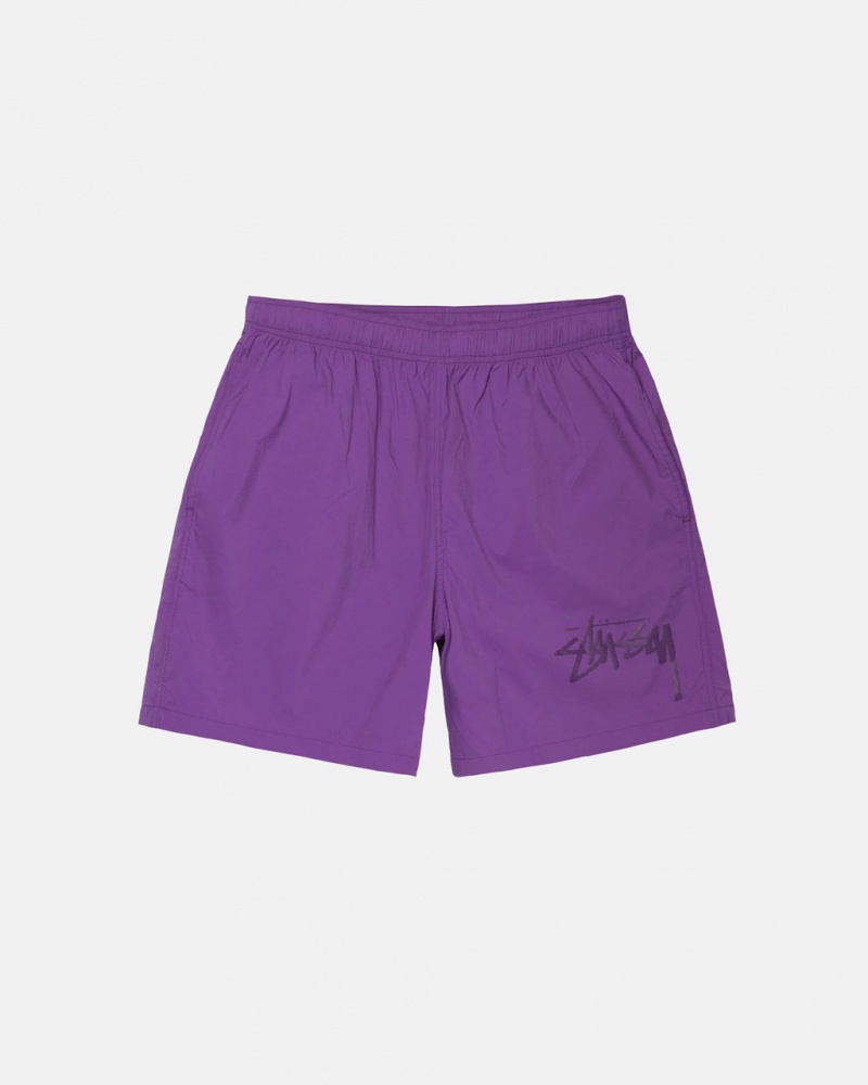 Men Stussy Big Stock Nylon Shorts Purple Australia | JCX-3480