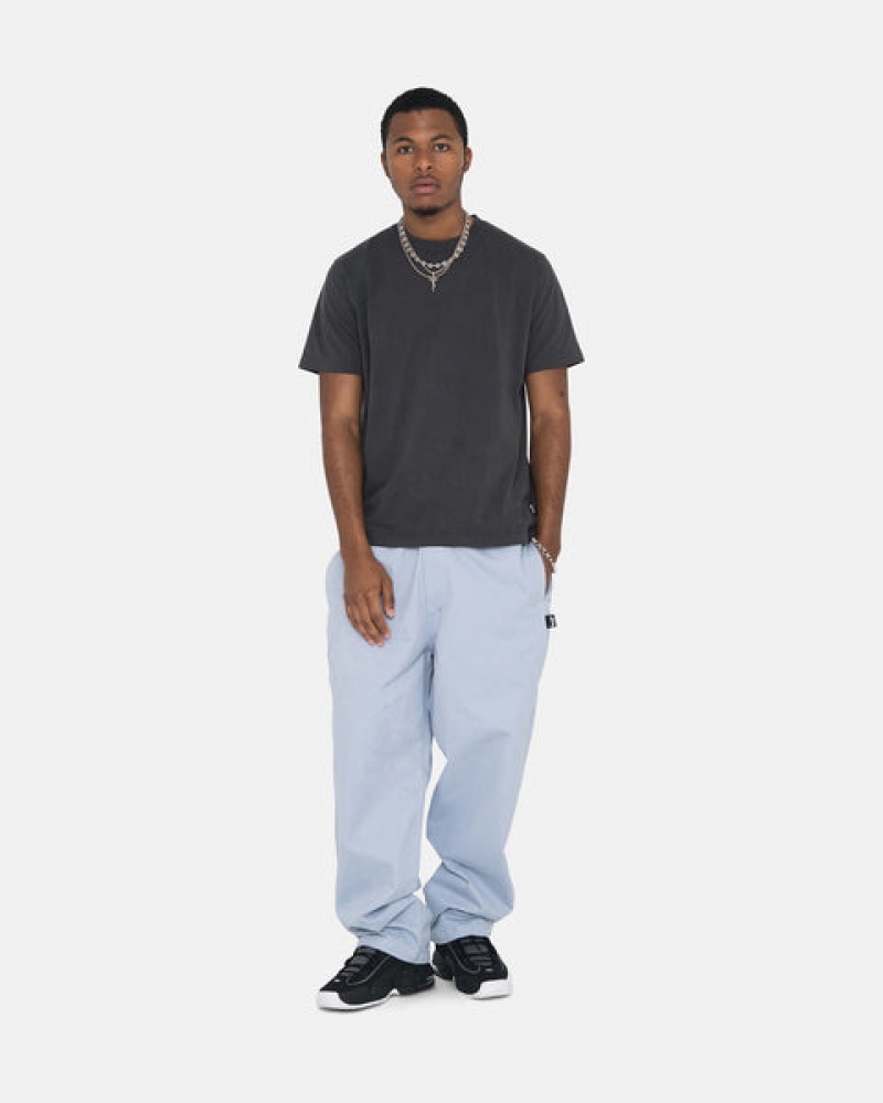 Men Stussy Brushed Beach Pants Blue Australia | WYV-2466