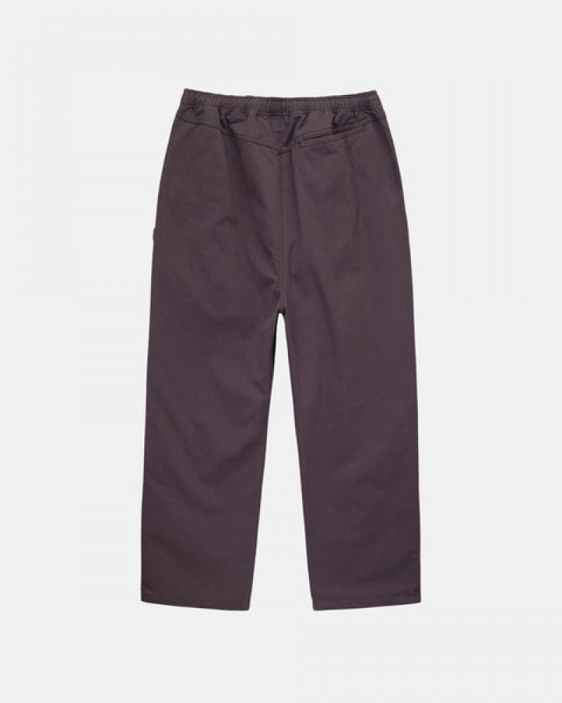 Men Stussy Brushed Beach Pants Burgundy Australia | XQI-8144