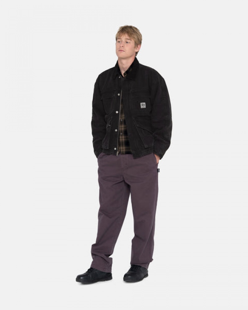 Men Stussy Brushed Beach Pants Burgundy Australia | XQI-8144