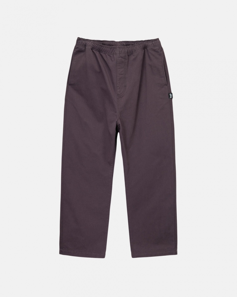 Men Stussy Brushed Beach Pants Burgundy Australia | XQI-8144