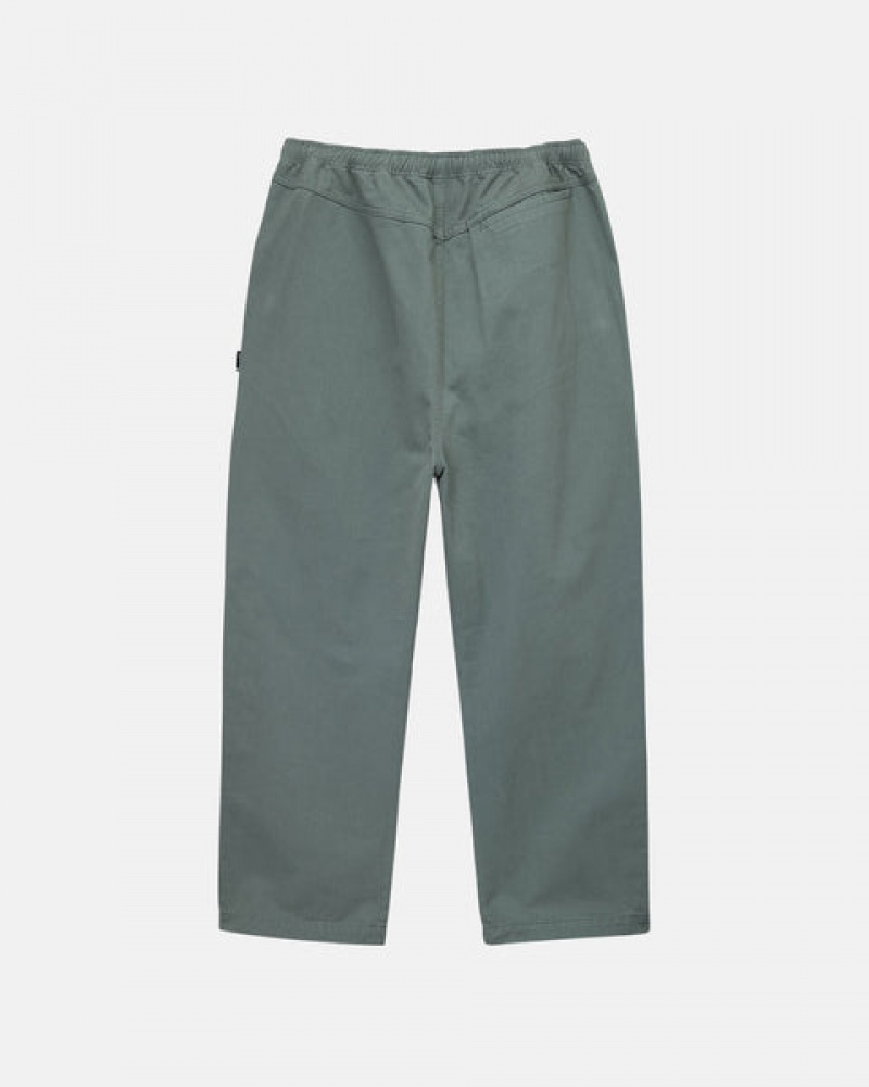 Men Stussy Brushed Beach Pants Green Australia | XWJ-1190