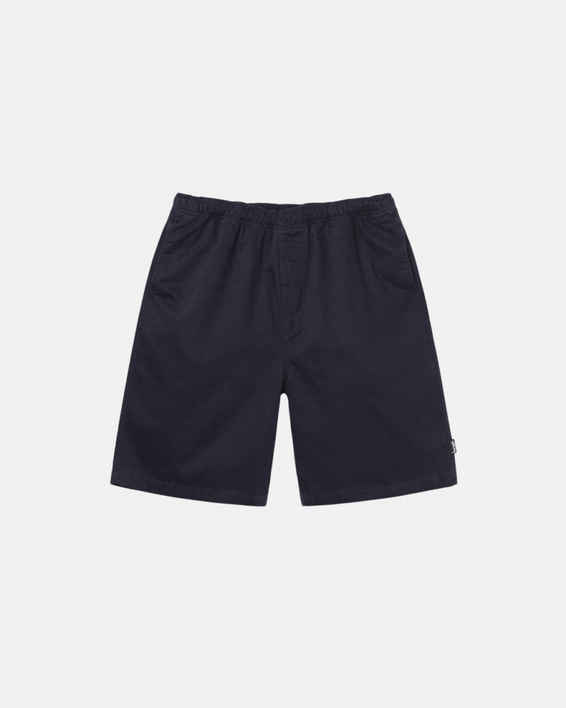 Men Stussy Brushed Beach Shorts Navy Australia | MUK-1425