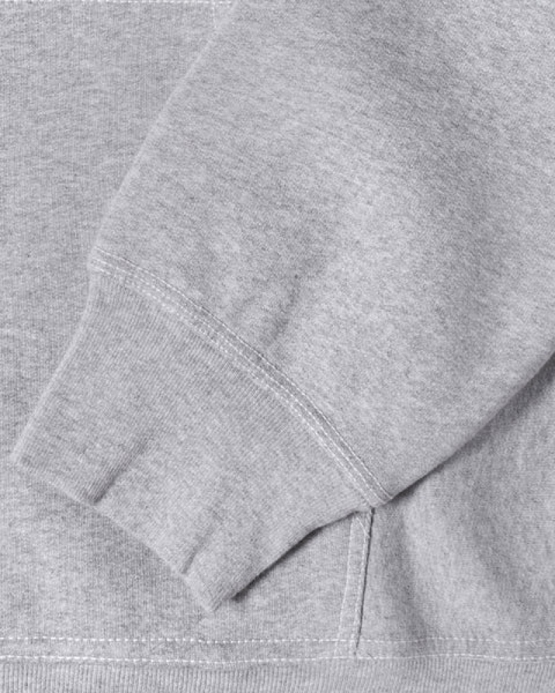 Men Stussy Contrast Stitch Label Hoodie Grey Australia | EYG-6393