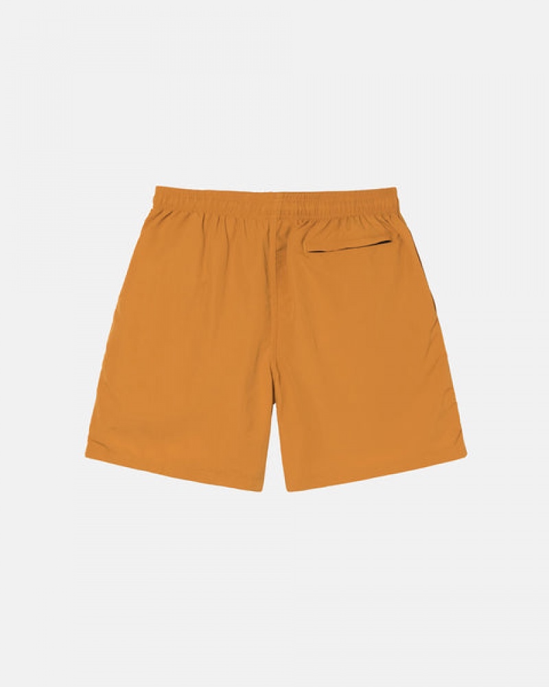 Men Stussy Curly S Water Short Swimwear Orange Australia | LOS-5047