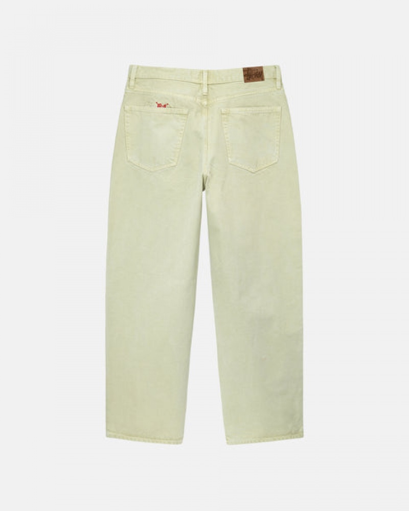 Men Stussy Double Dye Big 'Ol Jeans Pants Cream Australia | VIL-7699