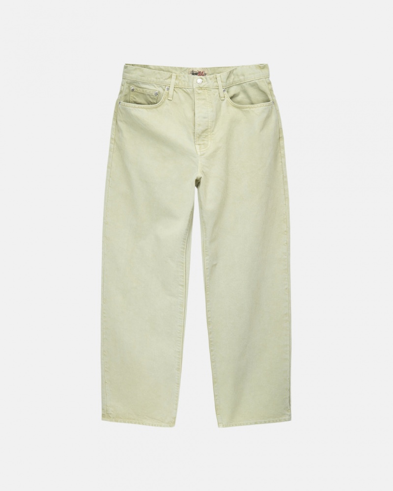 Men Stussy Double Dye Big \'Ol Jeans Pants Cream Australia | VIL-7699