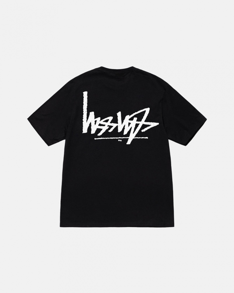 Men Stussy Flipped Tee T Shirt Black Australia | EAH-1187