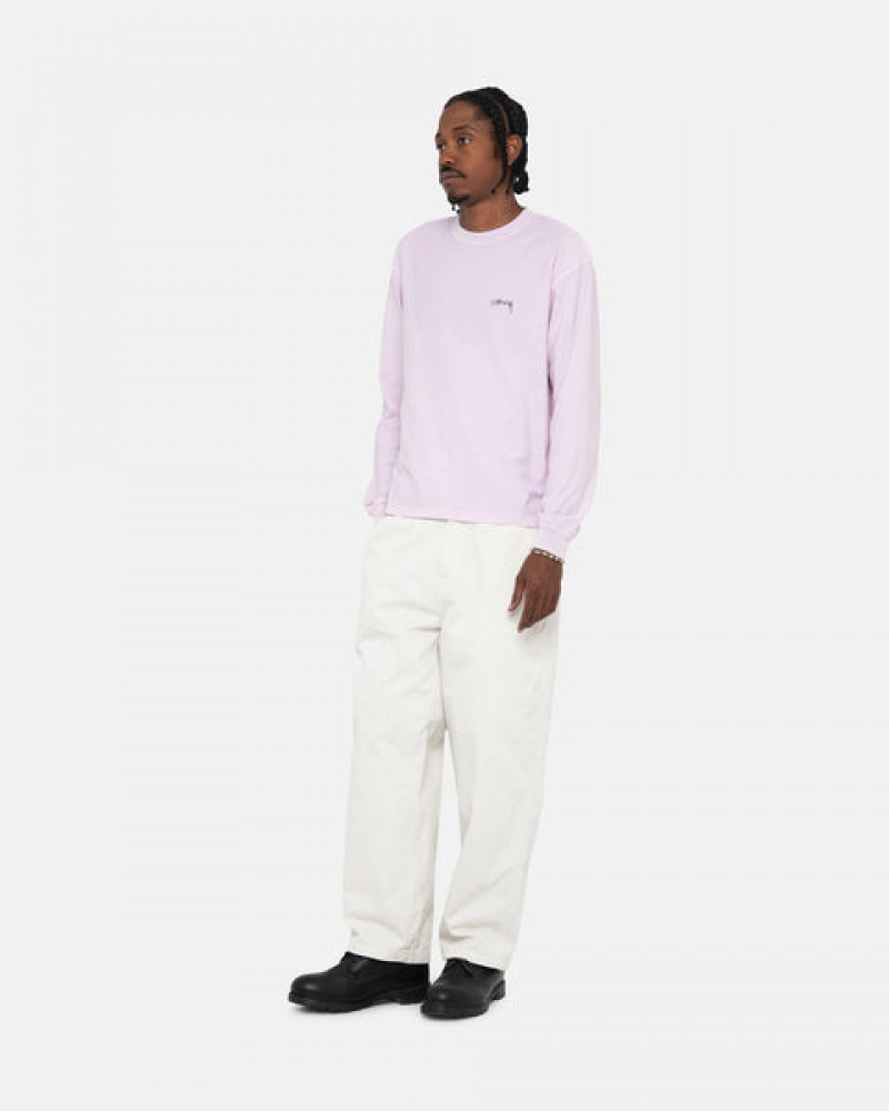 Men Stussy Lazy Ls Tee T Shirt Purple Australia | ABJ-9901