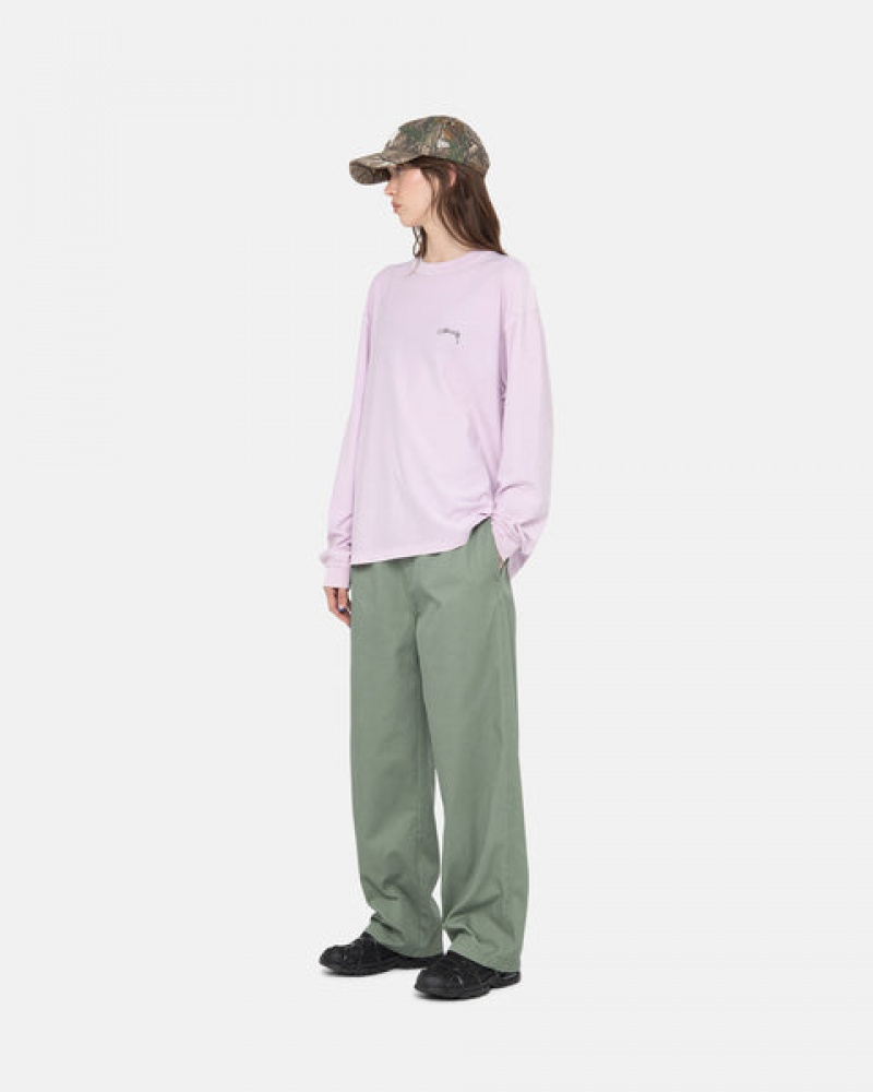 Men Stussy Lazy Ls Tee T Shirt Purple Australia | ABJ-9901