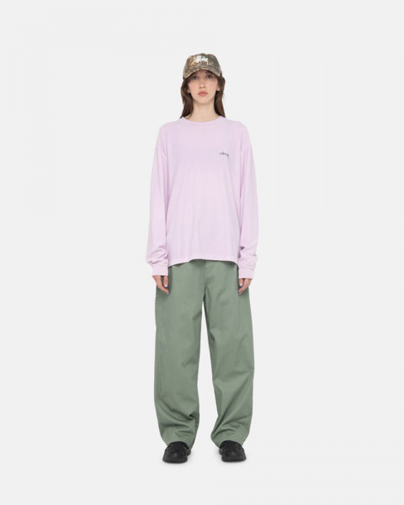 Men Stussy Lazy Ls Tee Tops Purple Australia | YRE-6791