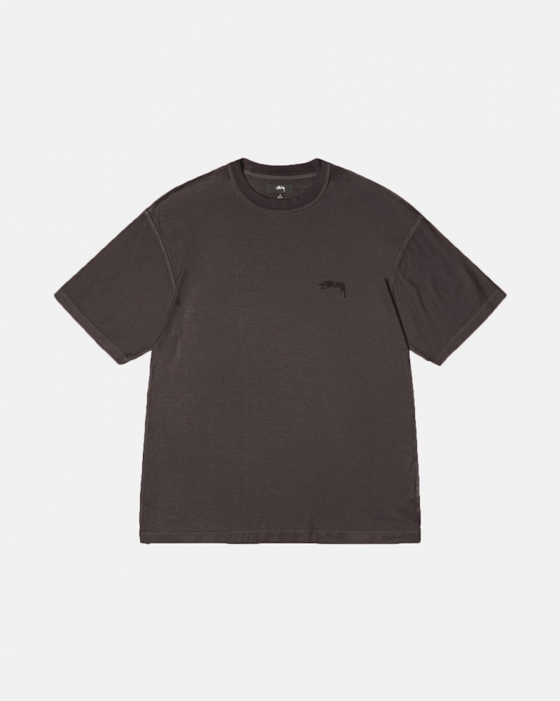 Men Stussy Lazy Tee T Shirt Black Australia | BUB-2889