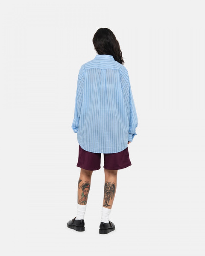 Men Stussy Light Weight Classic Shirts Blue Australia | ARI-0781