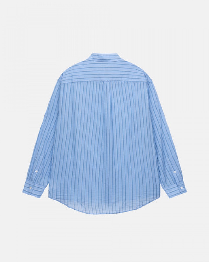 Men Stussy Light Weight Classic Shirts Blue Australia | ARI-0781