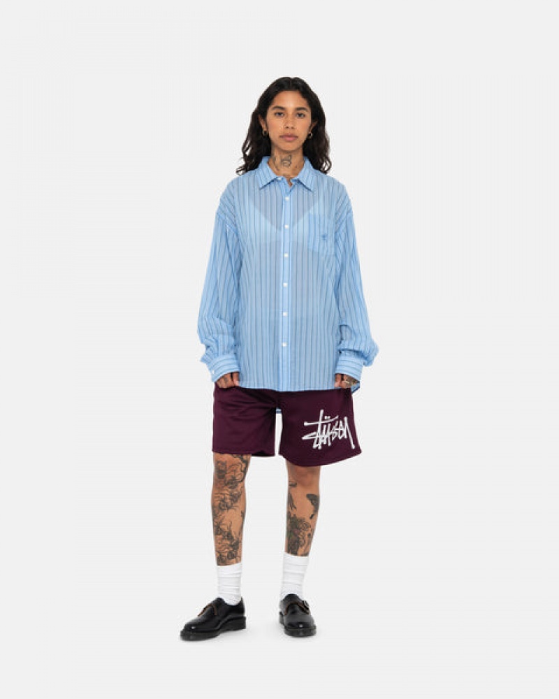 Men Stussy Light Weight Classic Shirts Blue Australia | ARI-0781