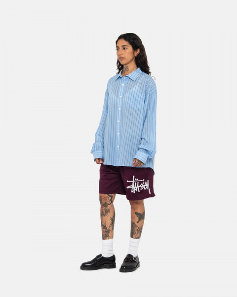 Men Stussy Light Weight Classic Shirts Blue Australia | ARI-0781