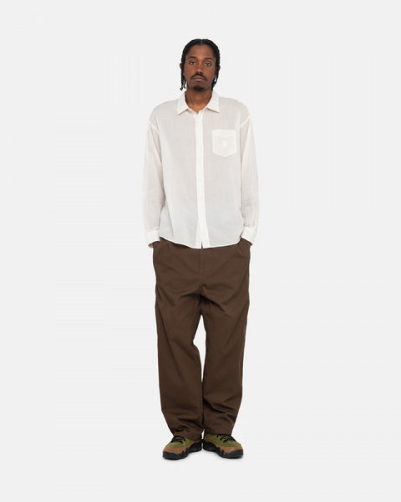 Men Stussy Light Weight Classic Shirts White Australia | UJX-7984