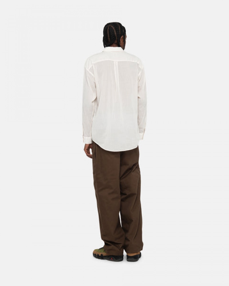 Men Stussy Light Weight Classic Shirts White Australia | UJX-7984