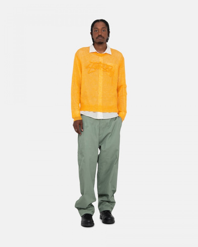 Men Stussy Loose Knit Sweaters Orange Australia | JOR-6510