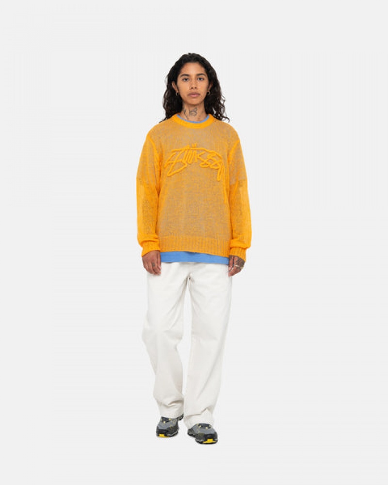 Men Stussy Loose Knit Sweaters Orange Australia | JOR-6510