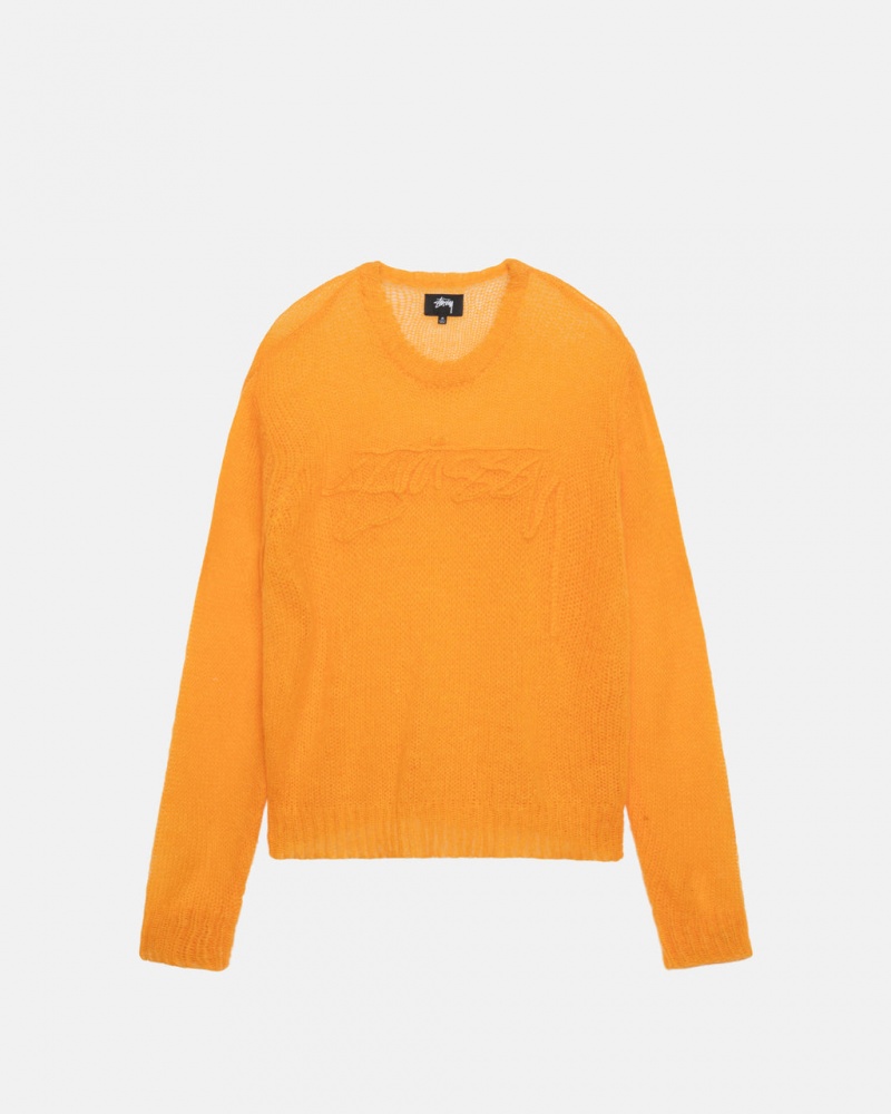 Men Stussy Loose Knit Sweaters Orange Australia | JOR-6510