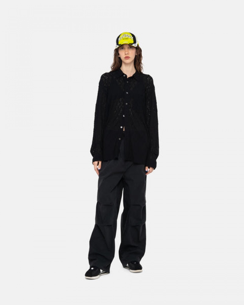 Men Stussy Nyco Over Trousers Pants Black Australia | VXQ-7356