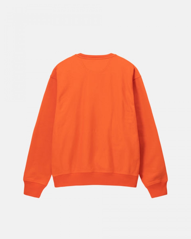 Men Stussy Overdyed Stock Logo Crew Sweatshirts Orange Australia | ICG-3521