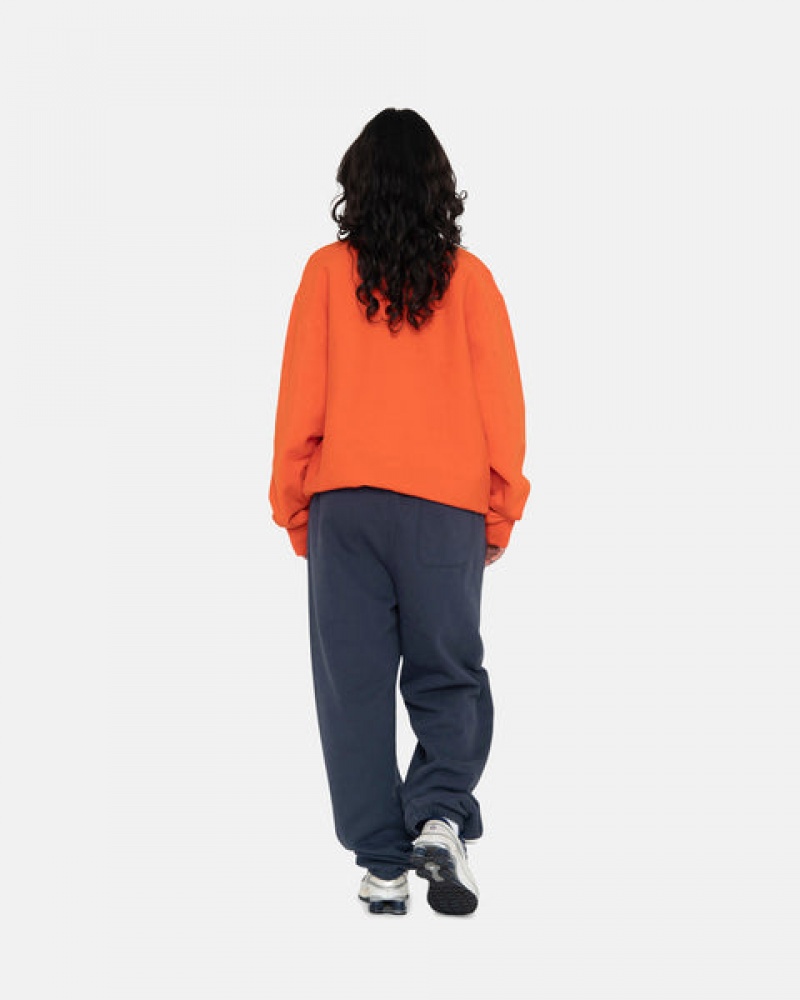 Men Stussy Overdyed Stock Logo Crew Sweatshirts Orange Australia | ICG-3521