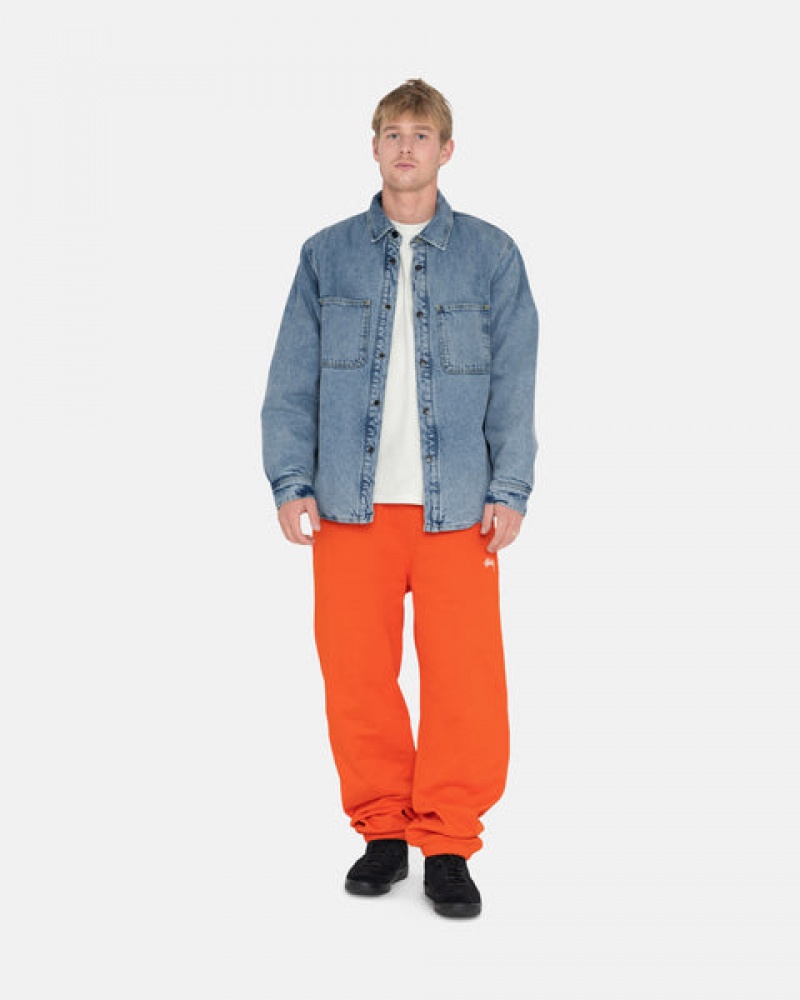 Men Stussy Overdyed Stock Logo Pant Sweatshirts Orange Australia | DHQ-6659