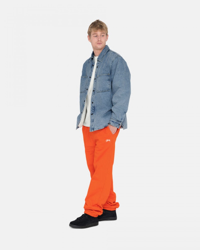 Men Stussy Overdyed Stock Logo Pant Sweatshirts Orange Australia | DHQ-6659