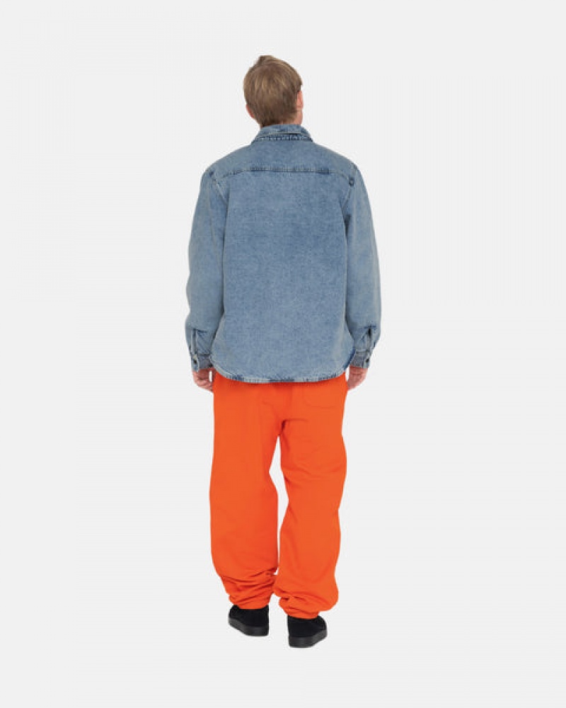 Men Stussy Overdyed Stock Logo Pant Sweatshirts Orange Australia | DHQ-6659