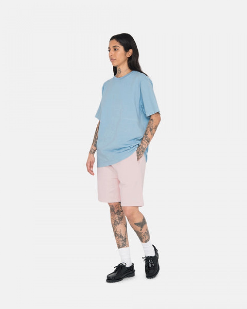 Men Stussy Overdyed Stock Logo Shorts Pink Australia | LMF-0206