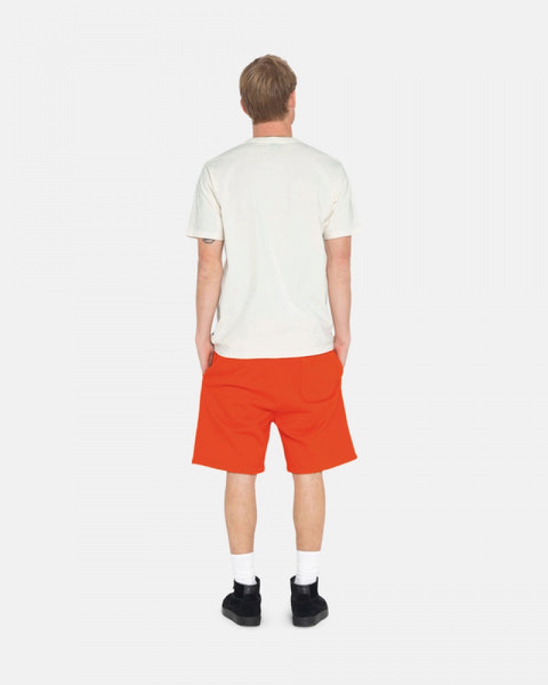 Men Stussy Overdyed Stock Logo Short Sweatshirts Orange Australia | AZE-7993