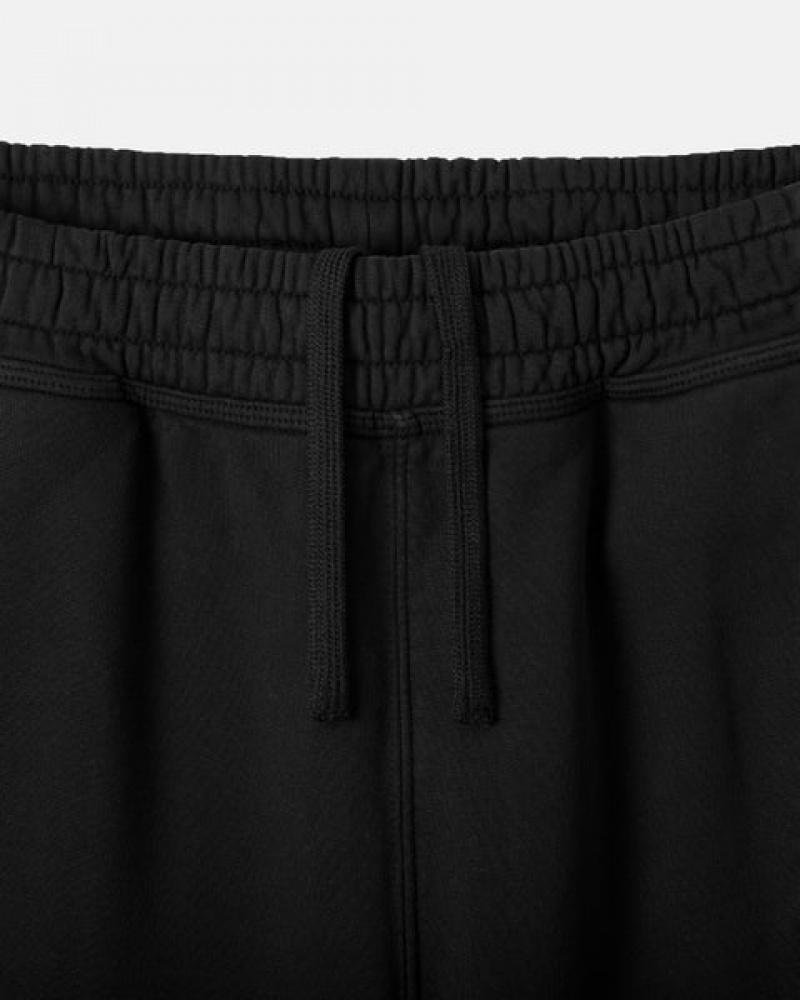 Men Stussy Overdyed Stock Logo Sweat Shorts Black Australia | EEP-5887