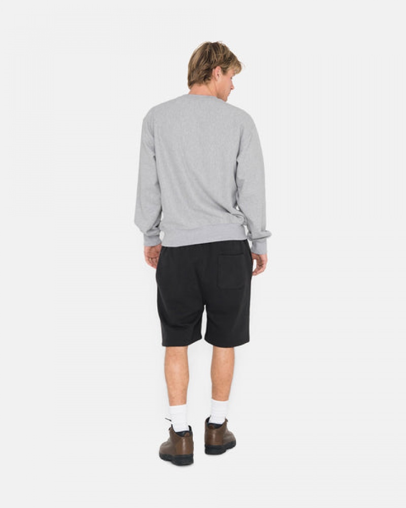 Men Stussy Overdyed Stock Logo Sweat Shorts Black Australia | EEP-5887