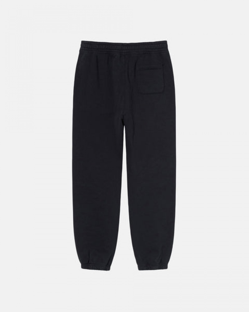 Men Stussy Overdyed Stock Logo Sweatpants Black Australia | LDR-2953